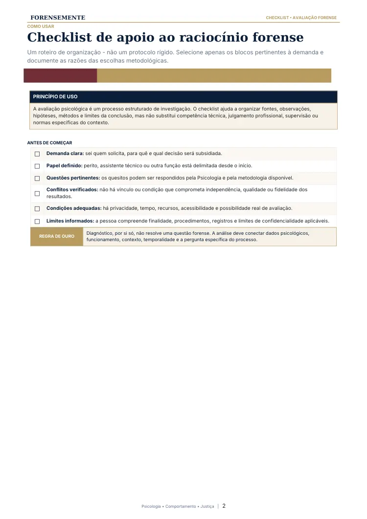 Página interna real do checklist
